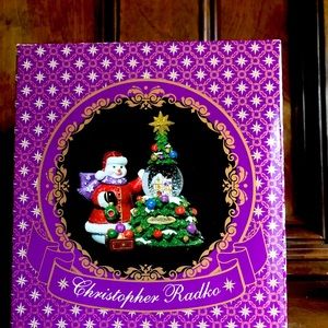 Christopher Radko Santa and Tree Snow Globe.